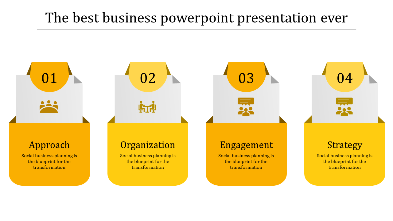 Amazing Business PowerPoint Template with Four Nodes
